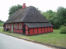 det gamle fattighus i norring er bestemt et besg vrd. the former home for paupers in a village outside aarhus.